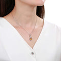 Citrine Treble Clef Music Necklace by Fine Color Jewels