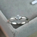 Classic 4-prong Set Round Zirconia Ring For Women by DailySale