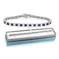 Classic Created Blue Sapphire Tennis Bracelet with Gift Box by MUIBLU Gems by DailySale