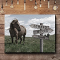 Classic Horse Family Name Sign by Tailored Canvases