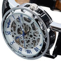 Classic Men's Black Leather Band Skeleton Mechanical Sports Army Wrist Watch by DailySale
