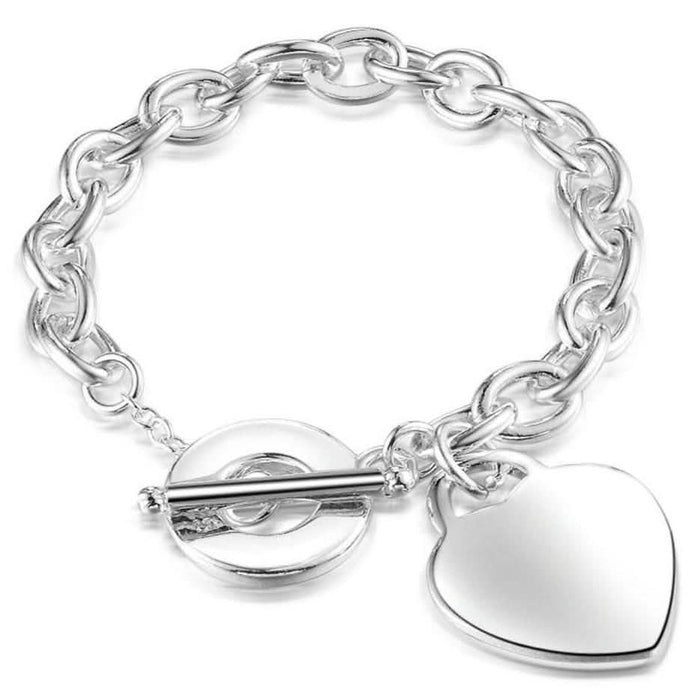 Classic Toggle Clasp Heart Bracelet by DailySale