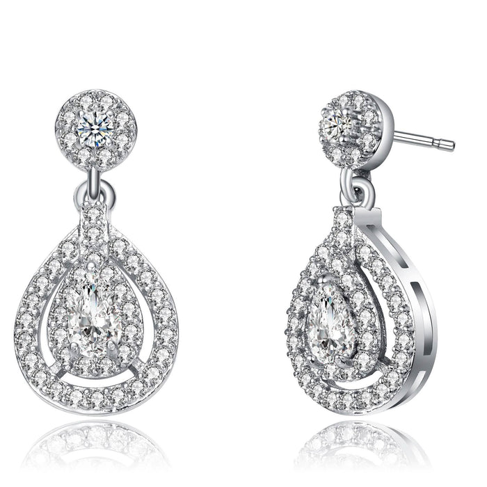Clear Pear Drop Earrings by DailySale