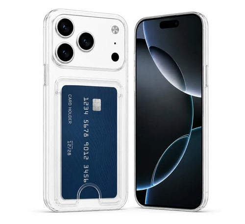 Clear Wallet Case for iPhone 17 Pro, Slim TPU Shockproof Cover with Card Holder, Crystal Clear by Generic