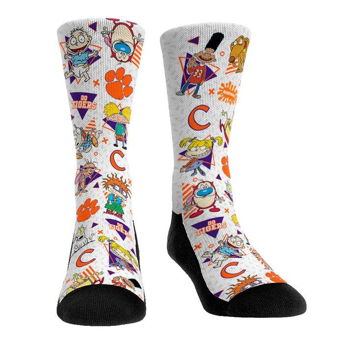 Clemson Tigers - 90's Nickelodeon Characters All-Over by Rock 'Em Socks