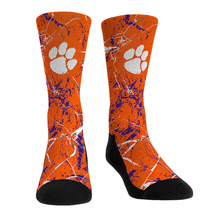 Clemson Tigers - Cracked Marble by Rock 'Em Socks