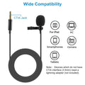 Clip On Microphone Hands Free Lavalier Lapel Mic by DailySale