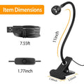 Clip On Reading Light USB Desk Clamp Lamp Flexible Gooseneck by DailySale