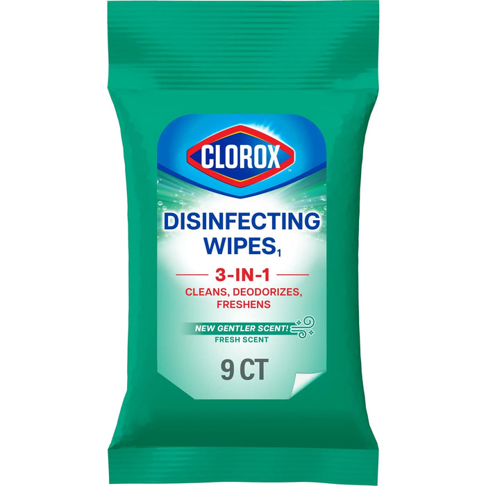 Clorox Disinfecting Wipes On The Go, Bleach Free Travel Wipes, Fresh Scent, 9 Count by Price Is Right Miami