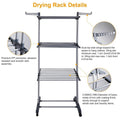Clothes Drying Rack Rolling Collapsible Laundry Dryer Hanger Stand Rail by DailySale