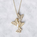 Cluster Hanging Butterflies Necklace - Assorted Colors by DailySale