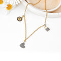 Cluster Heart Charm 18K Gold Over Silver Pendant Necklace by Fine Color Jewels