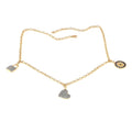 Cluster Heart Charm 18K Gold Over Silver Pendant Necklace by Fine Color Jewels