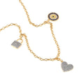 Cluster Heart Charm 18K Gold Over Silver Pendant Necklace by Fine Color Jewels