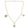 Cluster Heart Charm 18K Gold Over Silver Pendant Necklace