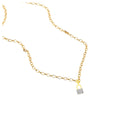 Cluster Padlock White Sapphire Charm Pendant Only by Fine Color Jewels