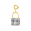 Cluster Padlock White Sapphire Charm Pendant Only