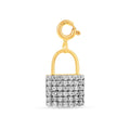 Cluster Padlock White Sapphire Charm Pendant Only by Fine Color Jewels