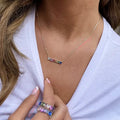 Clustered Rainbow Baguette Bar Necklace by DailySale