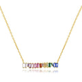 Clustered Rainbow Baguette Bar Necklace by DailySale