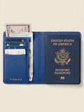 Leather Passport Wallet with RFID Shield- Cobalt by CASUPO