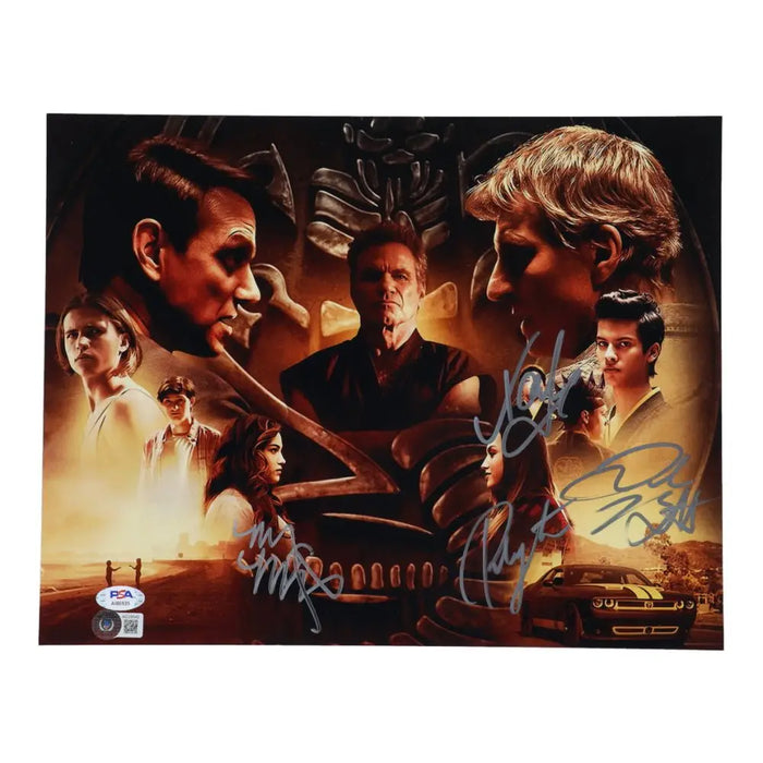 Cobra Kai Cast Signed 11x14 Photo, 4 Signatures (Beckett) by Price Is Right Miami