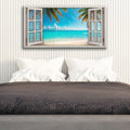 Coconut Palm Beach Window Scenery Wall Art by Tailored Canvases