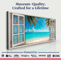 Coconut Palm Beach Window Scenery Wall Art by Tailored Canvases