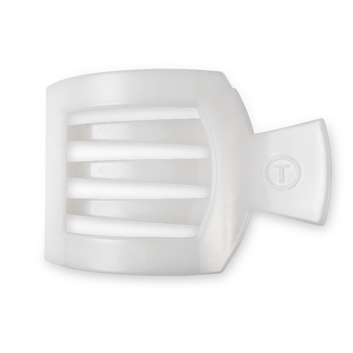 Coconut White Large Flat Square Hair Clip by TELETIES