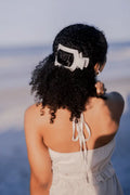 Coconut White Large Flat Square Hair Clip by TELETIES