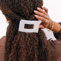 Coconut White Medium Flat Rectangle Hair Clip by TELETIES