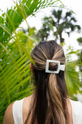 Coconut White Medium Flat Square Hair Clip by TELETIES