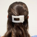 Coconut White Small Flat Rectangle Hair Clip by TELETIES