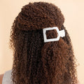 Coconut White Small Flat Square Hair Clip by TELETIES