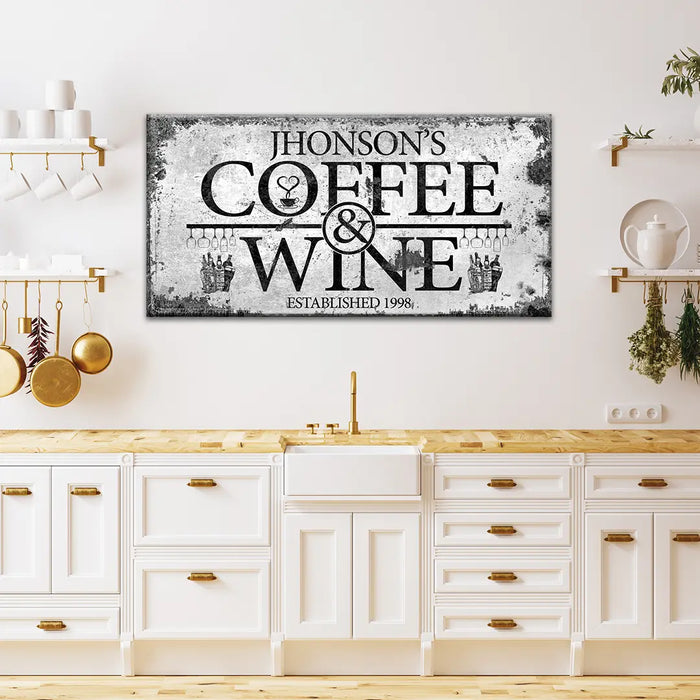 Coffee and Wine Sign by Tailored Canvases