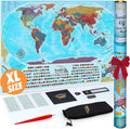 Coin Scratch Travel World Map and All Country Flags by DailySale