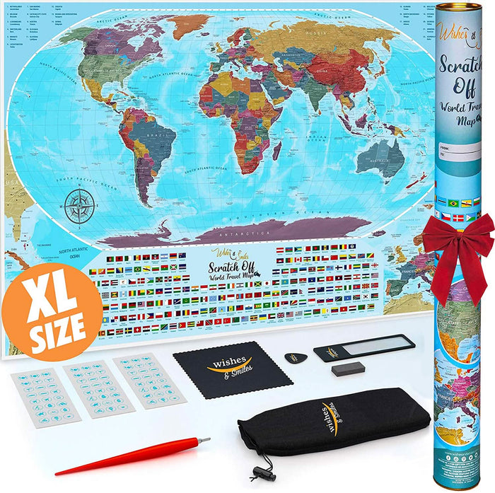 Coin Scratch Travel World Map and All Country Flags by DailySale