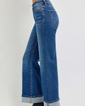 Colbie Tummy Control High Rise Cuffed Wide Jeans by Boutique 23