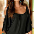Cold Shoulder Ruffle Top - Assorted Sizes by DailySale