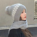 Coldproof Warm Beanie With Pom Classic Hooded Scarf Elastic Knit Hats Warm Beanies by DailySale
