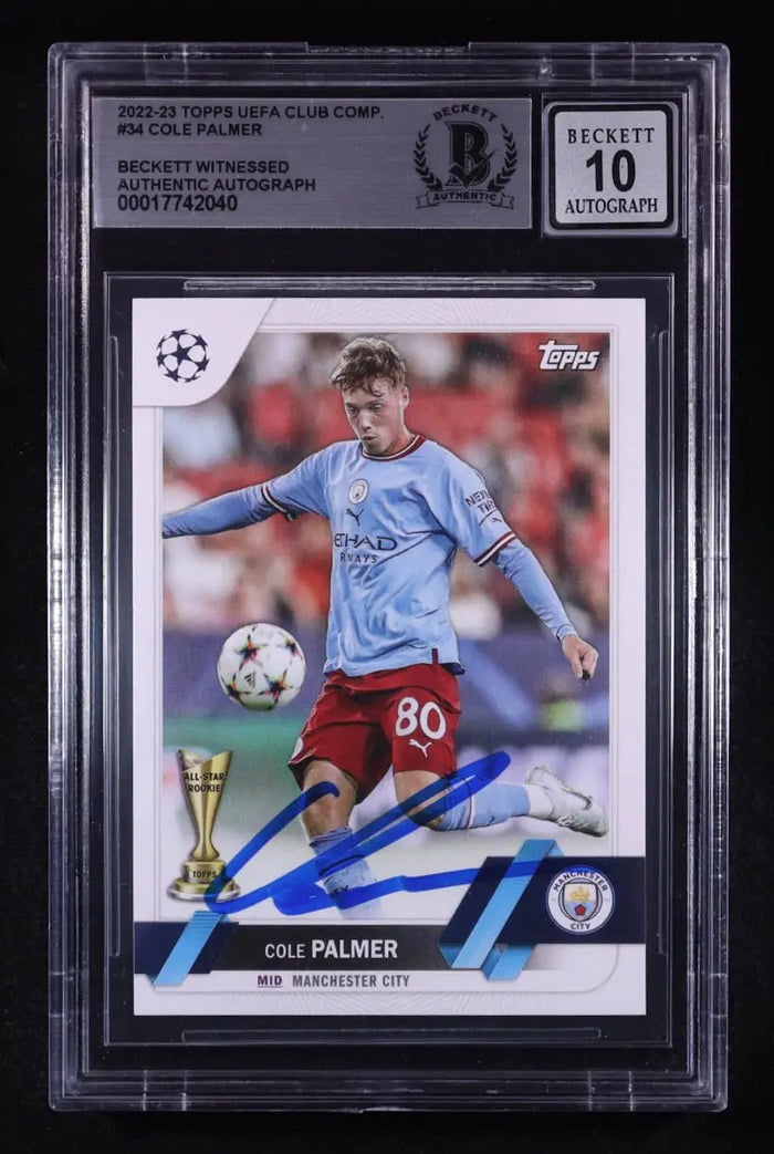 Cole Palmer Signed 2022-23 Topps UEFA Club Competitions Autograph Beckett 10 by Price Is Right Miami