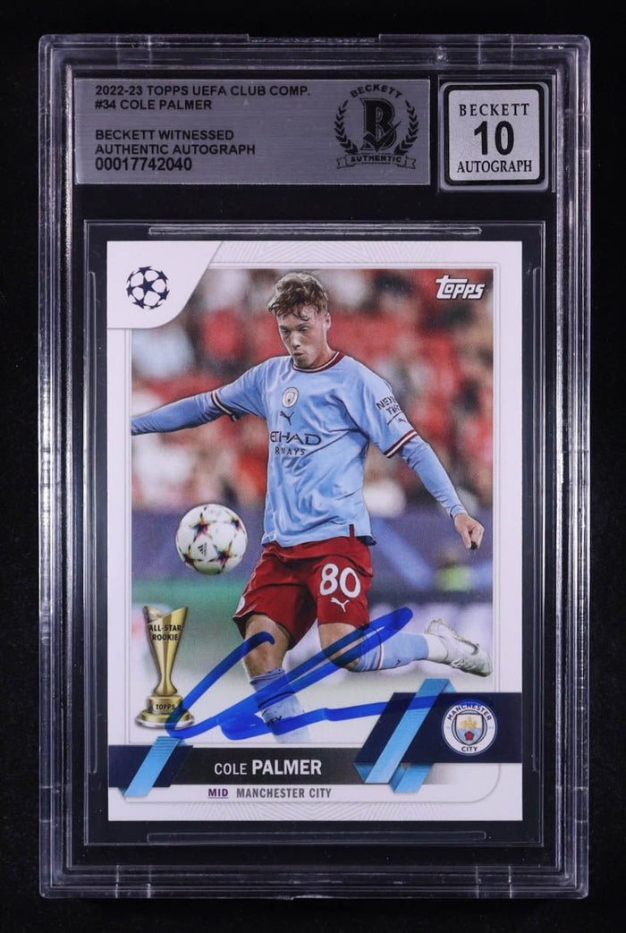 Cole Palmer Signed 2022-23 Topps UEFA Club Competitions Autograph Beckett 10 by Price Is Right Miami