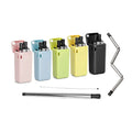 Collapsible, Portable, And Reusable Stainless Steel Drinking Straw With Case by DailySale