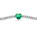 Colombian Created Emerald Heart Bracelet by Fine Color Jewels