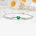 Colombian Created Emerald Heart Bracelet by Fine Color Jewels
