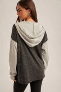 Color Block Hooded Sweatshirt by Boutique 23