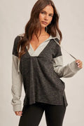 Color Block Hooded Sweatshirt by Boutique 23
