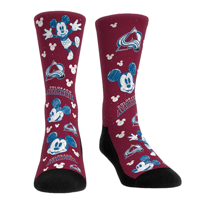 Colorado Avalanche - Disney - Mickey Sketch by Rock 'Em Socks