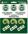 Colorado State University Rams 12-Piece Mini Decal Sticker Set, 5x6 Inch Sheet, Gift for football fans for any hard surfaces around home, automotive, personal items