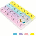 Colorful 28-Compartment Pill Organizer - Portable, Large Capacity Health Care Box by DailySale